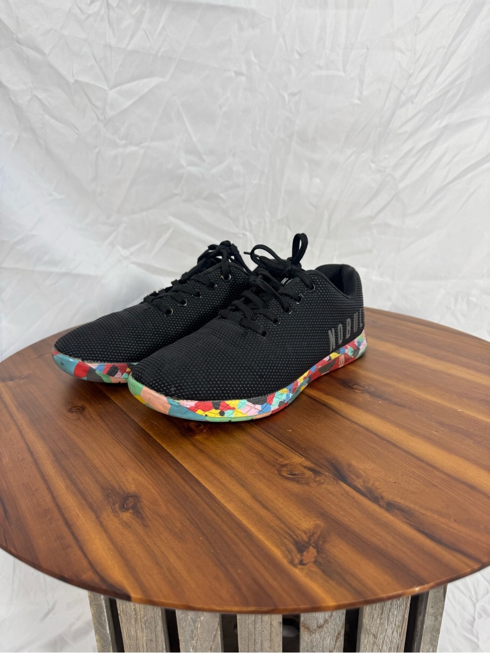 NOBULL Black Athletic Trainer with Colorful Speckled Sole - Picture 4 of 12
